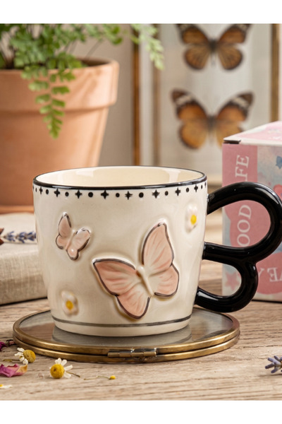 Bam Cute Butterfly Design Ceramic Mug