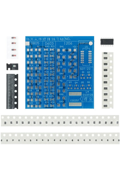 ROBİZ Smd Lehim Öğrenme Seti 62 Parça Smt Elektronik Eğitim Kiti Deney Pratik...