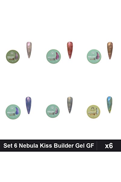global fashion Set 6 Nebula Kiss Builder Gel 15g - Nr.01 Nr.02 Nr.04 Nr.07 Nr...