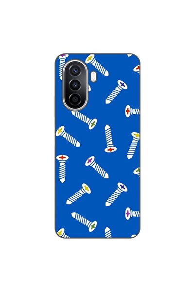 OEM Θήκη συμβατή με Huawei Nova Y70 από σιλικόνη gel TPU με σχέδιο βιδών