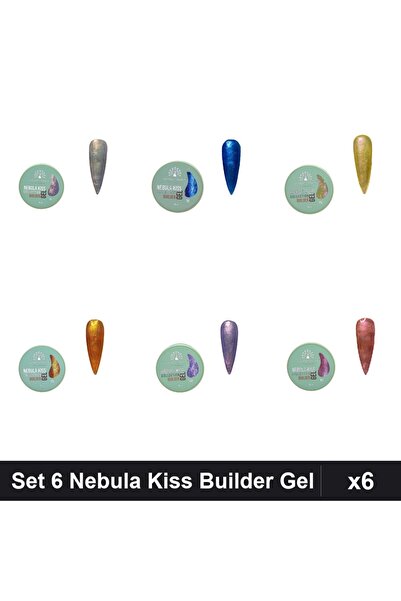 global fashion Set 6 Nebula Kiss Builder Gel 15g - Nr.05 Nr.06 Nr.07 Nr.09 Nr...
