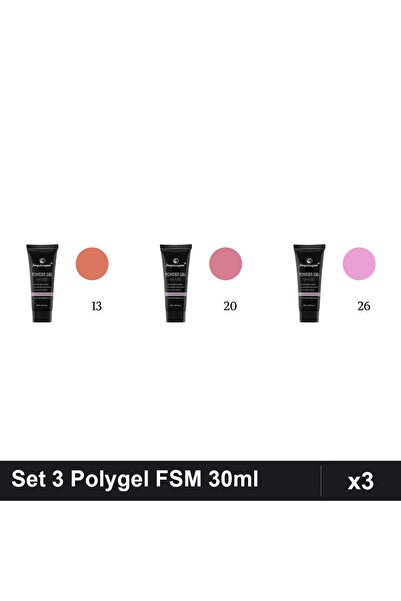 FSM Set 3 Polygel 30ml - Nr.13, Nr.20, Nr.26 - Constructie Unghii