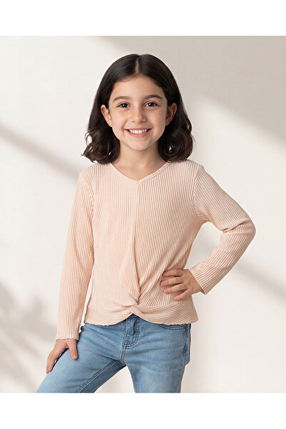 REDTAG Girls White V Neck Casual Blouse