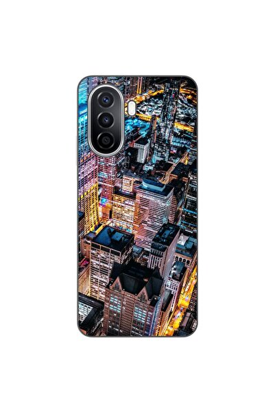 OEM Θήκη συμβατή με Huawei Nova Y70 Σιλικόνης Gel TPU Μοντέλο Νυχτερινή Πόλη