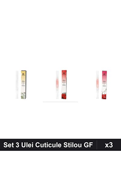 global fashion Set 3 Ulei Cuticule Stilou - Jasmin, Trandafir, Cirese