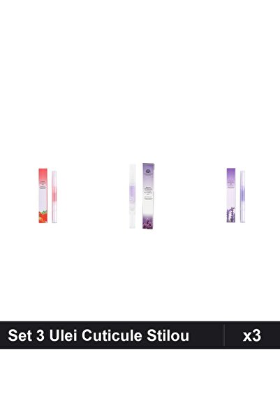 NAİLS Set 3 Ulei Cuticule Tip Stilou - Strawberry, Lavanda - Global Fashion