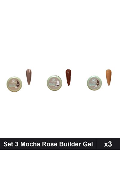 global fashion Set 3 Mocha Rose Builder Gel 15g - Nr.03 Nr.09 Nr.05