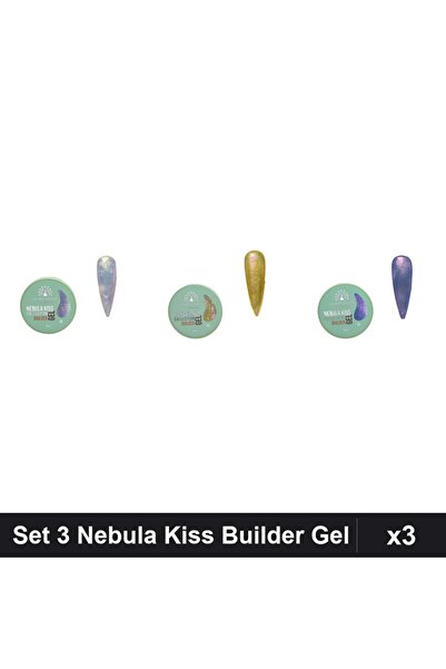 global fashion Set 3 Nebula Kiss Builder Gel 15g - Nr.10, Nr.06, Nr.13