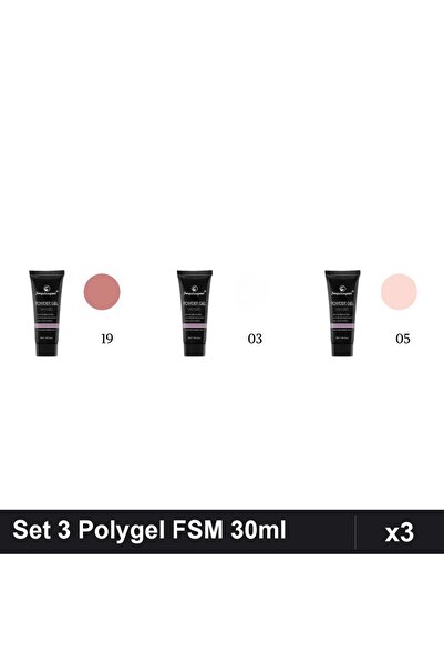 FSM Set 3 Polygel 30ml - Nr.19, Nr.03, Nr.05 - Constructie Unghii