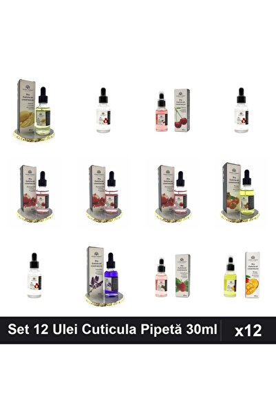 global fashion Set 12 Ulei Cuticula Pipetă 30ml - 8 Arome Fructate Naturale -...