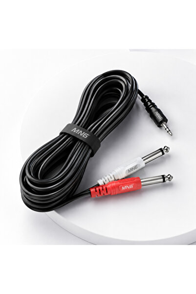MN6 MN168F 3.5mm Stereo to 2x6.3mm Mono Mikser Amfi DJ Ses Bağlantı Kablosu 5...
