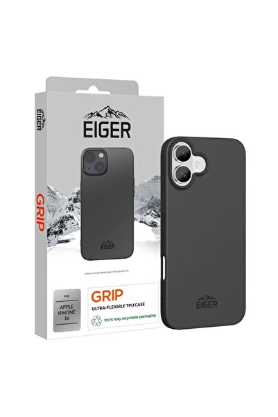 EIGER Husa Grip iPhone 16 Negru