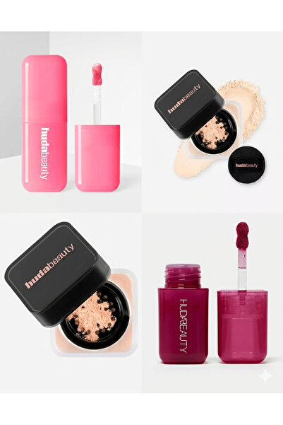 Al Huda Beauty (2 بودرة صغيرة+ 2 بلاشرات+كيس سيفور.ا)Hoda Beauty 4-piece pack...