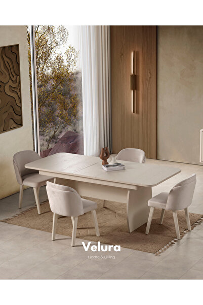 Velura Home & Living Eylül Yemek Masası (Sadece Masa) (Krem)