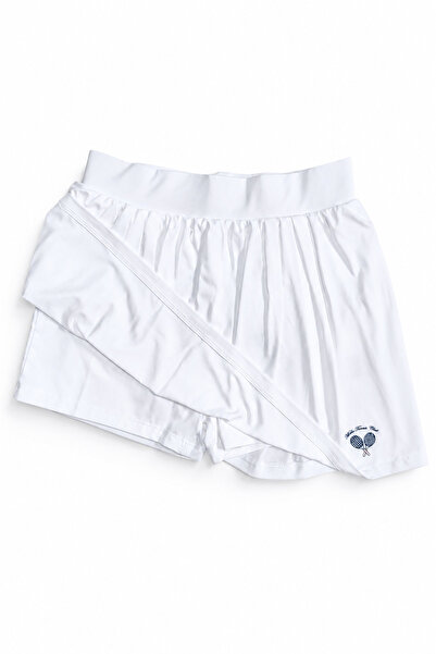 Miela Kids Tennis Club Girls' Tennis Skirt with Shorts – White