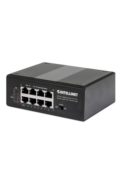 Intellinet Switch Gigabit PoE+ cu 8 porturi și PoE-Passthrough
