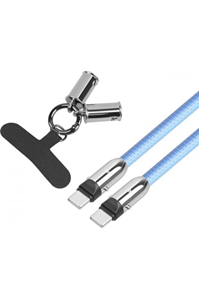 TB Kabel 2w1 USB C smycz 1m b≈Çƒôkitny