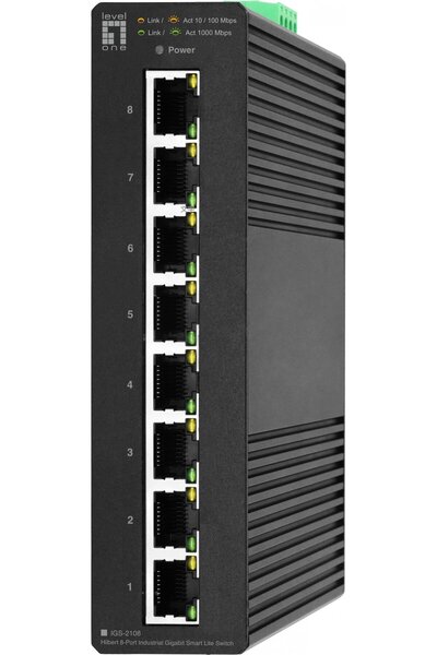 LEVEL ONE Switch industrial LevelOne 8xGE/IP30+DIN Hilbert SL gestionat
