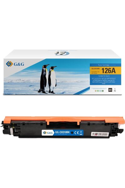G&G Toner compatibil cu HP CE310A, NT-CH310FBK-A, HP 126A, negru, 1200 de pag...