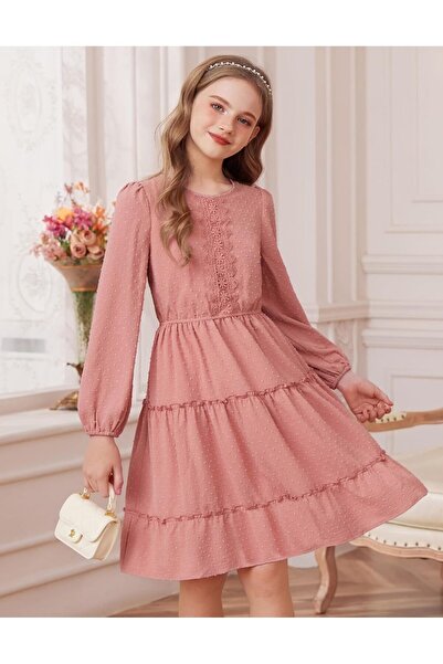 GRACE KARIN Girls' Princess Dress with Swiss Polka Dot Long Sleeves for Weddi...