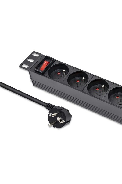 Qoltec Bară de alimentare PDU pentru rack 10 " |   1U |   16A |   4xFRENCH | ...