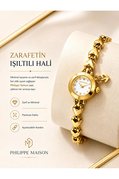 PHİLİPPE MAİSON Heart Charm Women's Wristwatch