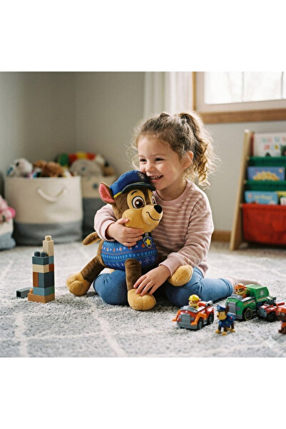 Cici Oyuncak Çocuk Oyun Uyku Arkadaşı Sevimli Paw Patrol 50 cm Chase Pelüş Fi...