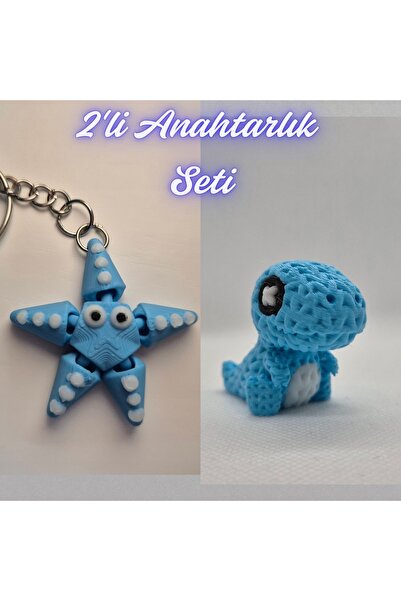 3DAtölyeMaker Light Blue Moving Starfish and Light Blue Mesh Pattern Moving D...