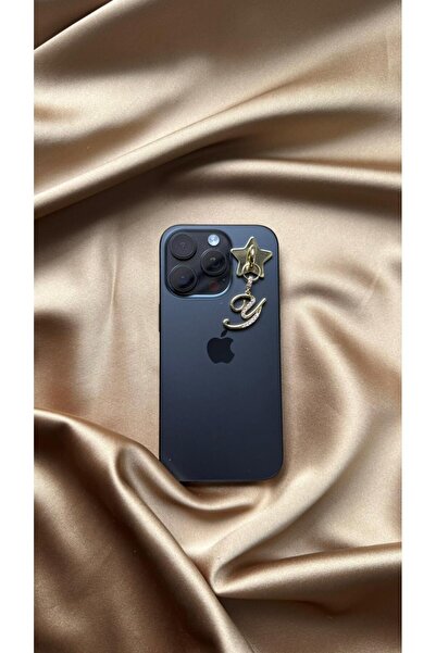 MonCheriAccessoire Gold Renk Kişiye Özel Harfli Telefon Charmı