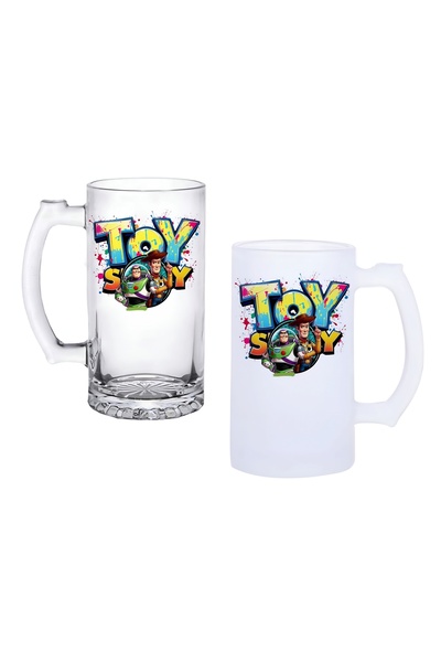 Ghostbastır Toy Story Beer Glass with Handle, Available in Frosted or Transpa...