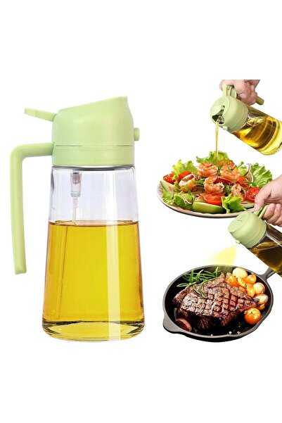 VENDIX Oil Sprayer for Cooking, 470ml 2in1 Olive OIL Glass DISPENSER Bottle f...