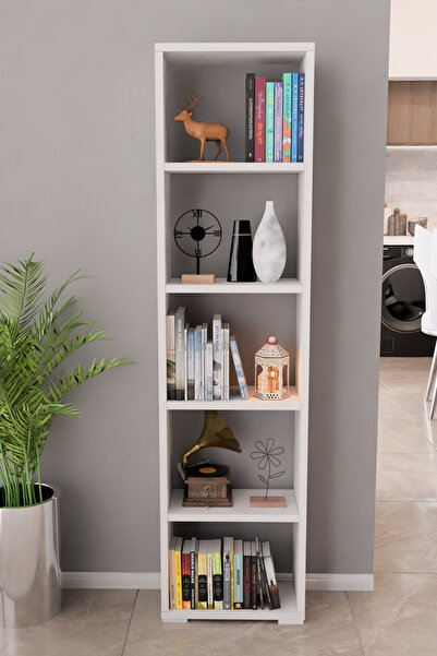 Mgr Office NOVA 150 Cm Dekoratif 5 Raflı Kitaplık Çok Amaçlı Raf Mutfak Rafı ...