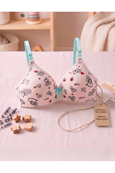 Lavint Homewear Pamuklu Kız Çocuk Alıştırma Sütyeni Balensiz Çıkarılabilir As...