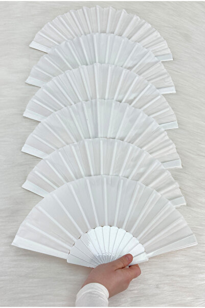 ZEYMERADE White Bridal Bridesmaid Fan, Bride Bachelorette Party Henna Wedding...