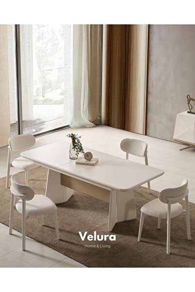 Velura Home & Living Vakko Yemek Masası (Sadece Masa) (Gold)