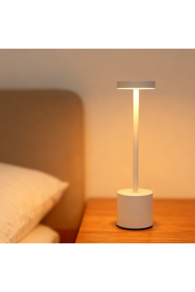 Choice1 Warm White WHITE Minimalist LED rechargeable touch desk lampwiththree...