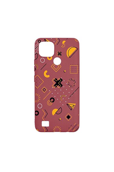 bestcase Силиконов калъф, съвместим с Realme C21, Символи, устойчив на износв...