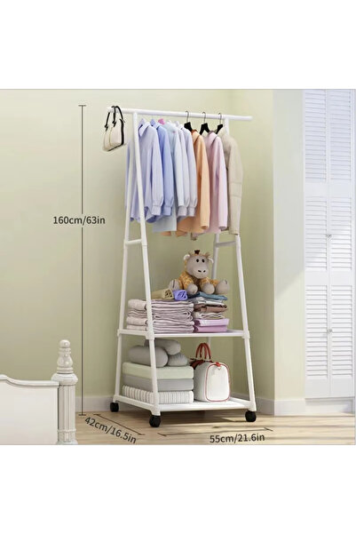 Choice1 WHITE Multifunctional Move Coat Rack Stand Simple Clothes Hanger for ...
