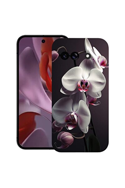 bestcase Калъф за Google Pixel 9a, Бяла орхидея, Тънък силиконов 0.8ММ, Проти...