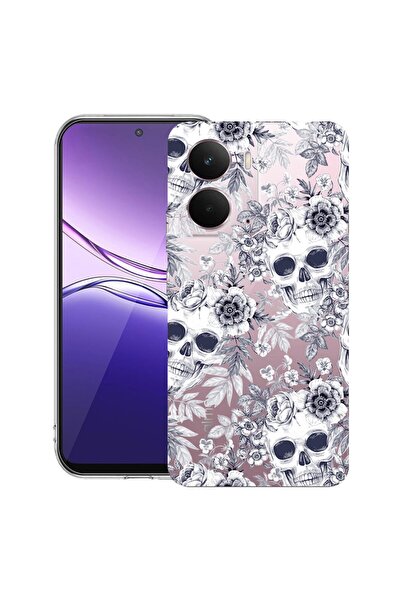bestcase Husă pentru Realme P3 cu design craniu alb-negru, silicon subțire tr...