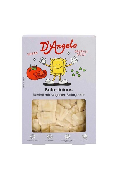 D'angelo Bolo-licios Paste Ravioli Bolognese bio vegane, 250g D`Angelo