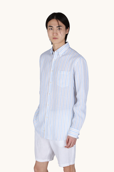 PAUL&SHARK MEN'S WOVEN LINEN SHIRT