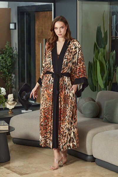 Cossy By Aqua Halat lung tip kimono cu imprimeu leopard CossybyAqua 26667-3(4...