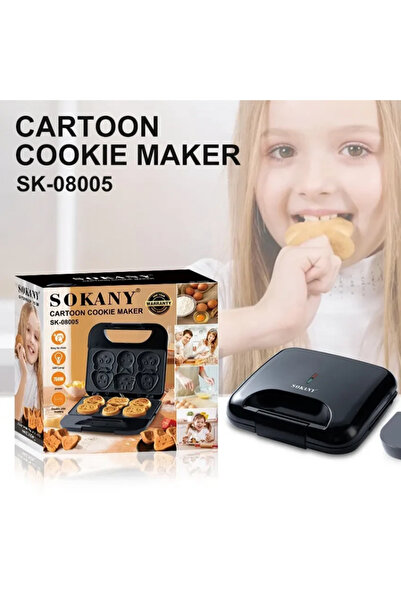 SOKANY جهاز صنع الوافل الكهربائي 750 واط، مزدوج الجوانب غير لاصق، يصنع 6 وافل...