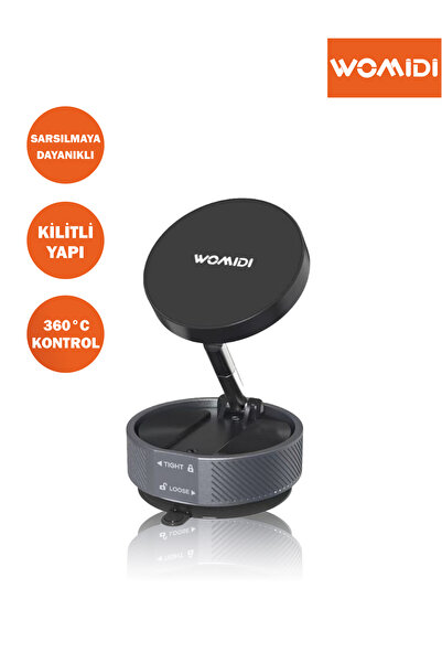 womidi Araç İçi Telefon Tutucu Vakumlu Torpido Ve Cam Uyumlu 360 Derece Döneb...