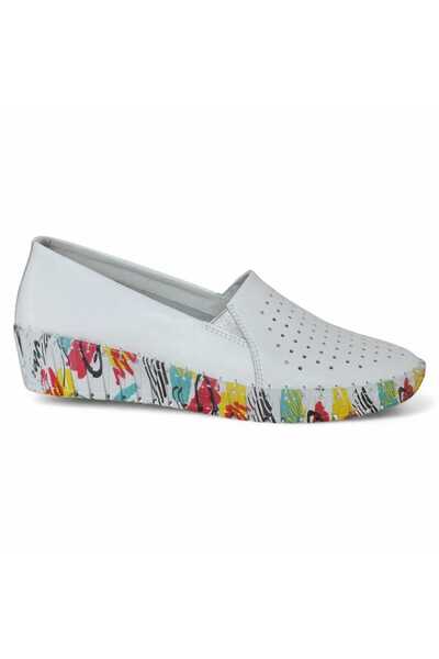 Maria Conti pantofi din piele moale, talpă pană imprimată, tip slip-on, branț...