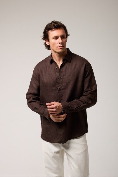 2512 Clothing قميص كتان عادي