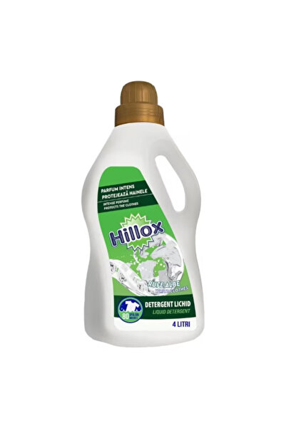 Hillox Detergent Lichid pentru Rufe Albe, 4L, 80 Spalari, Parfum Intens