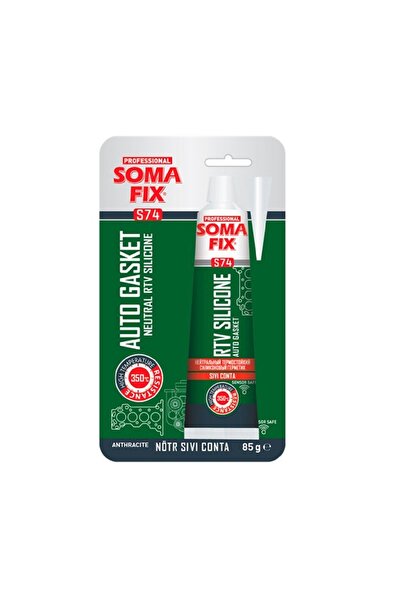 Somafix 85 ml Nötr Antrasit Gri Tüp RTV Silikon Sıvı Conta 350 ºC