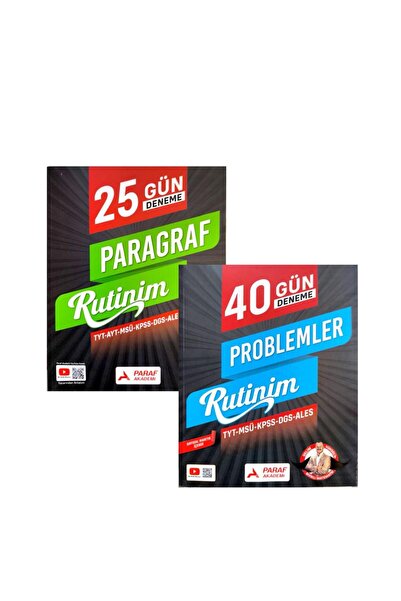 paraf yayınları TYT RUTİNİM PARAGRAF+PROBLEM DENEME
